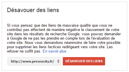 Désavouer des liens